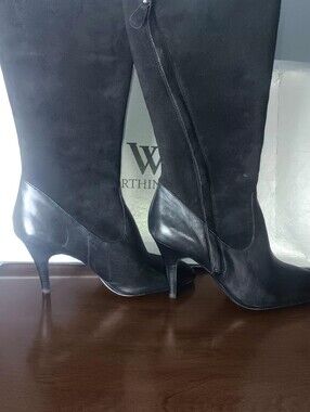 Worthington Black Knee-High Heeled Boots